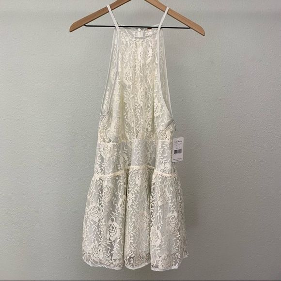 NWT Free People Wish Upon a Star Mini Dress in Ice Combo - Picture 4 of 9